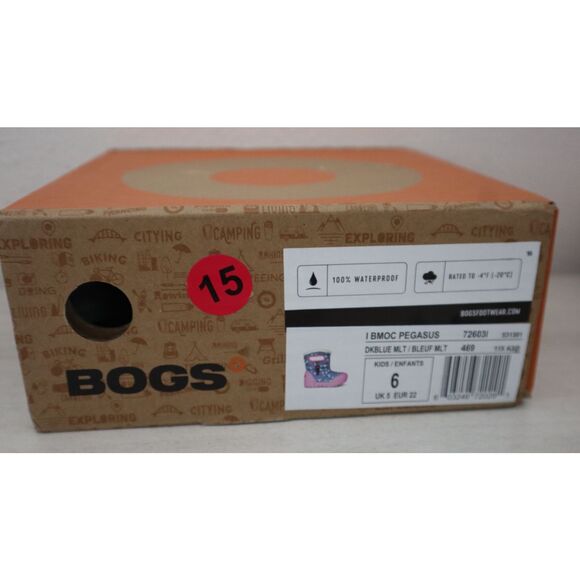 Bogs 72603I-469 Baby Girls Sz 6 Dark Blue Multi B-Moc Pegasus Snow Boots - Picture 13 of 13